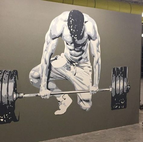 Gym Art Painting, Gym Painting, Gym Graphics, Gym Mural, Gym Decoration, Exterior Murals, Gym Design Interior, Art Academia, Gym Art