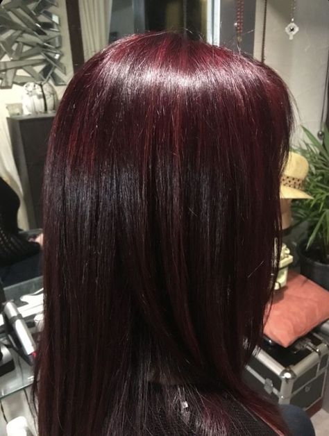 Dark Red Hair Dark Roots, Dark Fuchsia Hair, Dark Red Hair Aesthetic, Dark Wine Red Hair, Dark Maroon Hair, Dark Cherry Hair, Pelo Color Vino, Blood Red Hair, Burgandy Hair