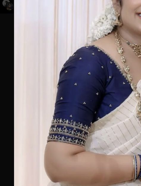 Simple Maggam Work Blouse Designs Simple, Blue Maggam Work Blouse Designs, Normal Blouse Designs, Magam Work Blouses, Pink Blouse Designs, Blue Blouse Designs, Silk Saree Blouse Designs Patterns, Blouse Designs Pattern, Model Blouse Designs