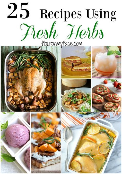 Do you love using fresh herbs in your recipes? I do. I have a lovely container herb garden in my backyard. Check out these 25 Recipes using fresh herbs. Recipes Using Fresh Basil, Recipes With Fresh Herbs, Using Fresh Basil, Herb Crafts, Garden Meals, Herbs Uses, Fresh Herb Recipes, Cooking With Fresh Herbs, Cooking With Herbs