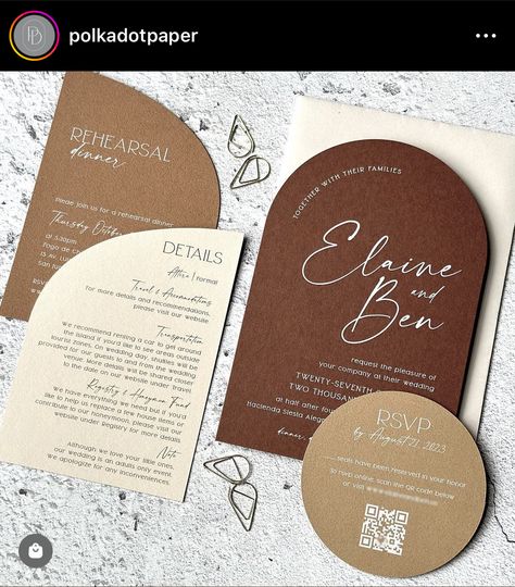 Brown Wedding Invitations, Wedding Brown, Bride Things, Wedding Extras, Religious Wedding, Polka Dot Paper, Wedding Colours, Saying Yes, Brown Wedding