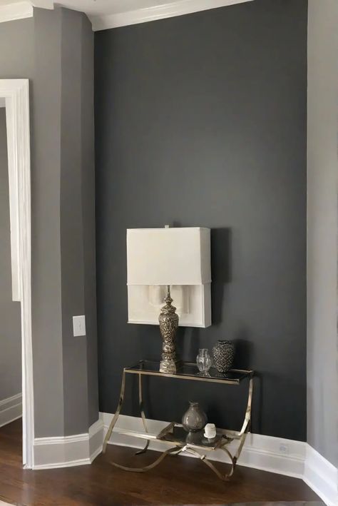 Caviar wall paint, living room renovation, interior design, color selection Caviar Sw Paint, Sherwin Williams Caviar Accent Wall, Caviar Sherwin Williams, Travel Trailer Living, Living Room 2024, Living Room Renovation, Trailer Living, Room Renovation, Cute House