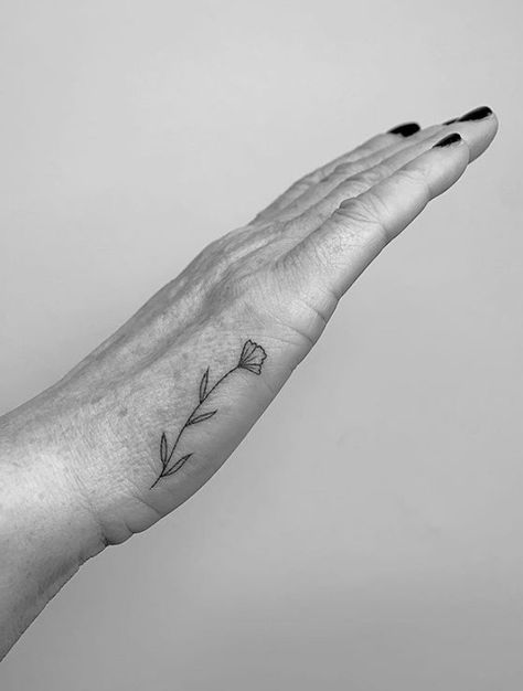 Side Hand Placement Side Tattoos Women, Side Hand Tattoos, Stick Poke Tattoo, Hand Placement, Tattoos For Women Flowers, Hand Tattoos For Women, Hand Flowers, Small Hand Tattoos, Poke Tattoo