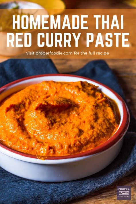 Best Thai Red Curry Recipe, Thai Red Curry Paste Recipe Vegetarian, Thai Curry Sauce Recipe, Diy Curry Paste, Homemade Curry Paste, Homemade Red Curry Paste, How To Make Curry Paste, Red Thai Curry Recipes, Red Thai Curry Vegetarian