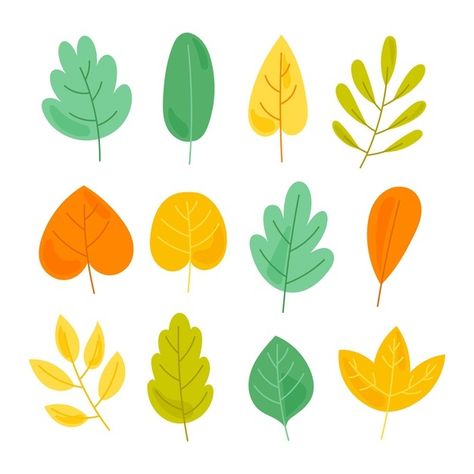 Digital Art Leaves, Simple Leaf Illustration, Cartoon Leaf Drawing, Leaves Doodle Art, Leaves Design Drawing, Leaf Illustration Simple, Cute Leaf Drawing, Simple Leaves Drawing, Leafs Drawings