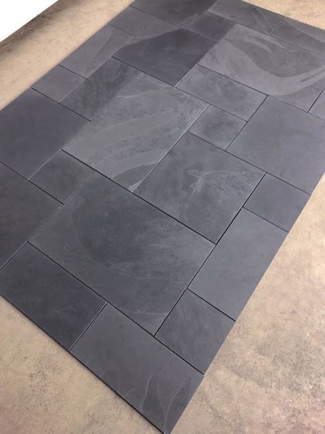 Black Slate Tile Bathroom, Black Stone Flooring, Slate Shower Tile, Slate Bathroom Floor, Black Tile Bathroom Floor, Slate Bathroom Tile, Black Slate Floor, Grey Slate Tile, Slate Bathroom