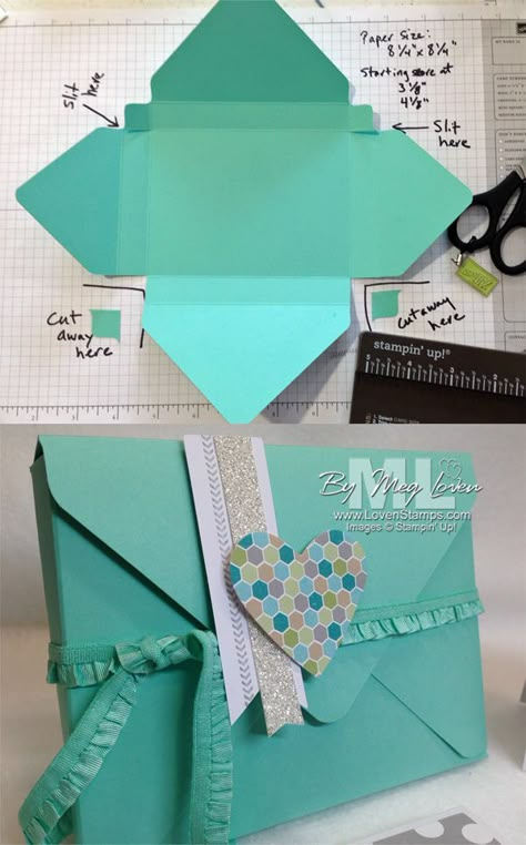 Envelope Punch Board: Make a Gift Box for Cards! Video Tutorial by LovenStamps #envleopepunchboard #wermemorykeepers Envelope Punch Board Projects, Box For Cards, Punch Board Ideas, Envelope Maker, Box Cards Tutorial, Tutorial Origami, Diy Pillow, Pop Up Box Cards, Envelope Box