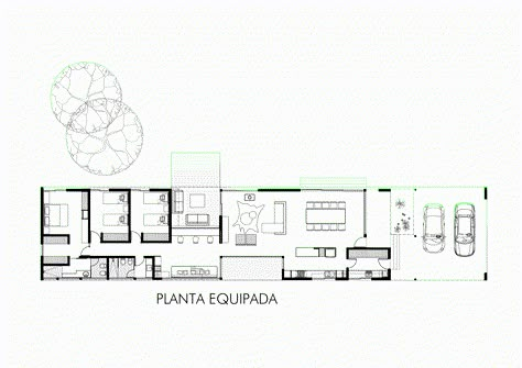 Tim: Simple rectangular plan. Clear organization. Long House, Villa Plan, Modern Barn House, Architectural Floor Plans, Narrow House, Modern Barn, Modern House Plans, Architecture Plan, Plan Design