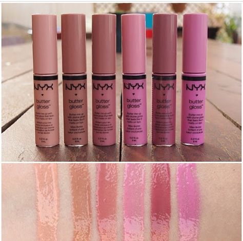 Nix cosmetics butter gloss nude colors Nyx Butter Gloss Swatches, Butter Gloss Swatches, Victoria Bedroom, Pack For Mexico, Prettiest Makeup, Types Of Makeup Looks, Sephora Gift, Sephora Gift Card, Nyx Butter