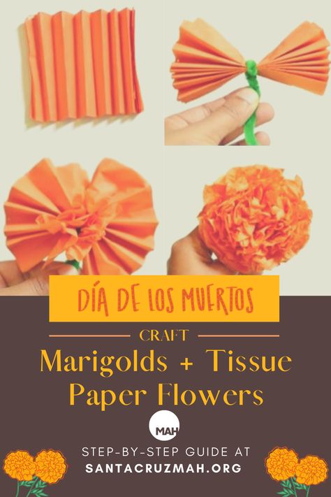 Dia De Los Muertos Crafts Ideas, Make Tissue Paper Flowers, Dia De Los Muertos Party Ideas, Garland Bedroom, Dia De Los Muertos Decorations Ideas, Mexico Day Of The Dead, Day Of The Dead Party, Altar Ideas, Halloween Arts And Crafts