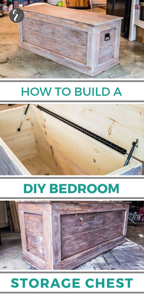 Wood Bin, Chests Diy, Bedroom Storage Chest, Diy Garage Organization, Diy Bedroom Storage, Homemade Furniture, Storage Ideas Diy, Rustic Woodworking, Garage Storage Ideas