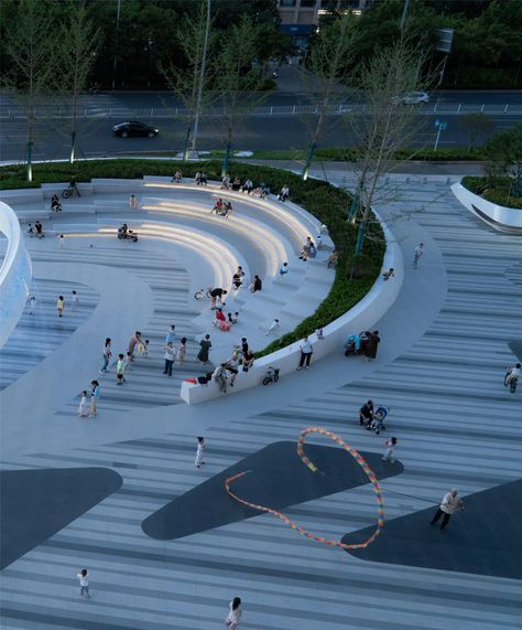 Amphitheater Architecture, Landscape Plane, Waterscape Design, Landscape Plaza, Urban Spaces Design, Landscape Stairs, Plaza Design, Retail Facade, Landscape Design Drawings