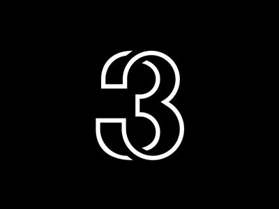 Three by George Bokhua Numerical Typography, Inspiration Typographie, Tipografi 3d, Typography Designs, Type Logo, Logo Typo, Logo Number, Number Three, Typo Logo