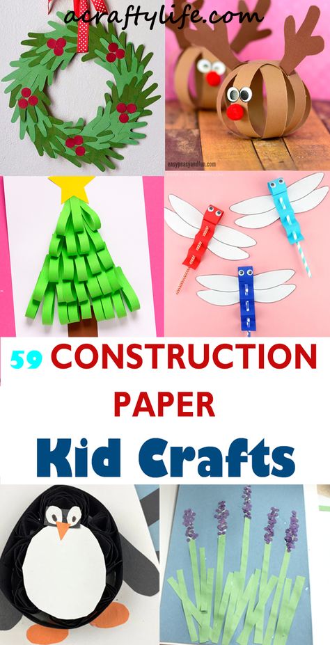 Christmas Crafts With Construction Paper For Kids, Contraction Paper Crafts, Art Projects With Construction Paper, Construction Paper Crafts For Christmas, Holiday Construction Paper Crafts, 1st Grade Christmas Crafts For Kids, Easy Christmas Crafts For Kids With Construction Paper, Holiday Paper Crafts For Kids, Christmas Craft Construction Paper