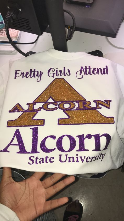 College Signing Day Outfits, Custom College Shirts, Signing Day Outfits, Custom College Apparel, College T-shirt With School Spirit, College Spirit T-shirt With Lettering, Alcorn Shirts, Hbcu Shirts Ideas, Grambling State University Shirts