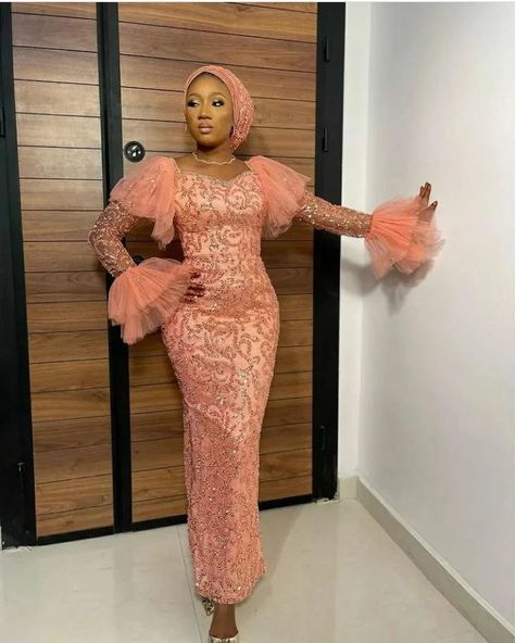 Elegant and Stunning Asoebi Styles for Ladies 2022. – Ladeey African Bridal Dress, Nigerian Lace Styles Dress, Nigerian Lace Styles, Lace Gown Styles, Mode Turban, African Wear Dresses, African Inspired Clothing, Lace Dress Styles, African Lace Dresses