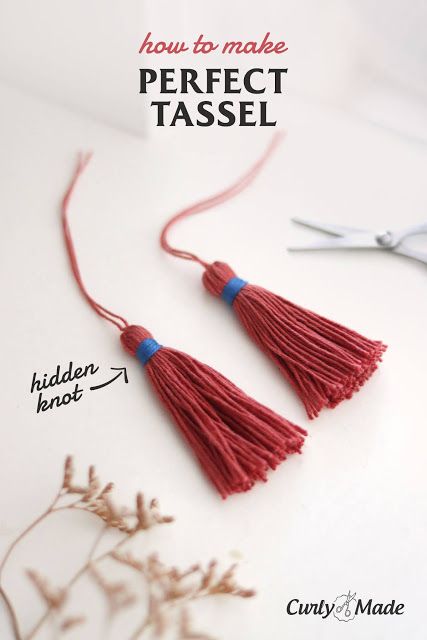 How To Tie Tassels with a Hidden Knot - Curly Made Tassels Diy Tutorials, Hidden Knot, How To Tie A Knot, Embroidery Floss Crafts, Tassels Tutorials, Tassels Diy, Knot Rope, Tassel Crafts, How To Make Tassels