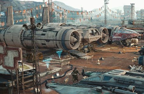 Scoundrel Aesthetic, Star Wars Village, Star Wars Library, Crashed Spaceship, Mining Colony, Star Wars 5e, Star Wars Locations, Planet Background, Scifi Vehicle