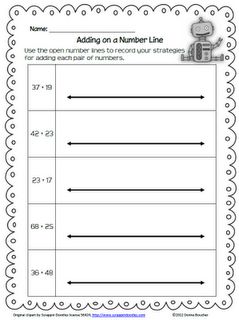 Classroom Freebies Too: Open Number Lines Adding On A Number Line, Adding With A Number Line, Number Line Worksheet, Number Line Subtraction, Number Line Addition, Open Number Line, Number Line Activities, Math 2nd Grade, Line Math