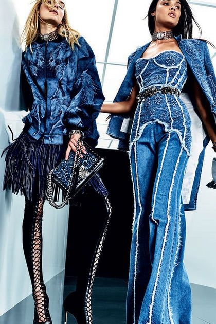 Denim Experimentation, Runway Denim, Balmain Resort, Denim Couture, Balmain Fashion, Blue Outfits, Look Jean, Denim Outfits, Denim Inspiration