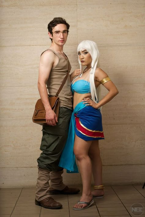 Diy Disney Halloween Costumes, Princess Kida, Couple Costume Ideas, Halloween Costumes Diy Couples, Cute Couples Costumes, Cosplay Couple, Couples Cosplay, Couple Cosplay, Cute Couple Halloween