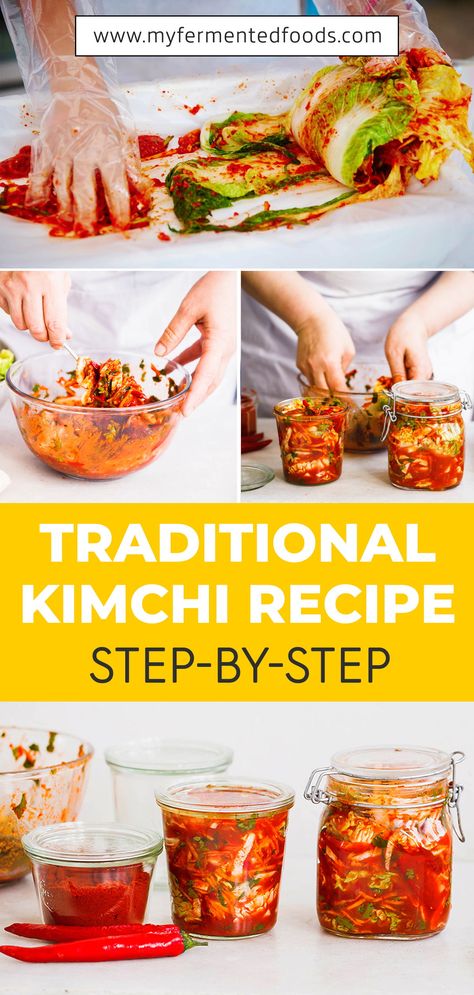 Kimchi Benefits, Traditional Kimchi Recipe, Traditional Kimchi, Kimchi Soup, Easy Kimchi, Kimchi Recipes, Make Kimchi, Homemade Kimchi, Fermented Food Recipes