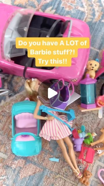 Home Organizing | Nashville, TN on Instagram: "This week we are sharing all things…TOY ORGANIZATION! 🚂🏀🚕🪀🥏🪁 If you are anything like us, you just got inundated with a ton of new toys + need some help with storing them all! ⠀ Yesterday was @lego sets, today is @barbie organization! ⠀ We love using these divided, lidded bins to store all the small Barbie accessories and the multipurpose bins to hold clothes + larger accessories!! And we are ALWAYS fans of a cube system! 🎀 ⠀ Comment BARBIE for the link to shop! ⠀ #organizing #toyorganization #barbie #homeorganizing #momlife #organizingideas #targetfinds #thetidyhomenashville" Diy Storage For Toys, Barbie Furniture Storage Ideas, Barbie Set Up, Barbie Storage Ikea, Best Barbie Storage Ideas, Barbie House Organization Ideas, Doll House Organization Ideas, Barbie Toys Organization Ideas, Diy Barbie Organization