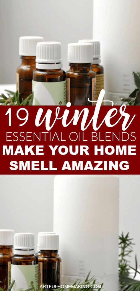 Winter Essential Oil Diffuser Blends to make your home smell amazing and festive! #essentialoils #diffuserblends #essentialoilblends #naturalhome Winter Essential Oil Blends, Christmas Diffuser Blends, Oils For Energy, Helichrysum Essential Oil, Essential Oil Diffuser Recipes, Oil Diffuser Recipes, Cedarwood Oil, Cedarwood Essential Oil, Diffuser Recipes