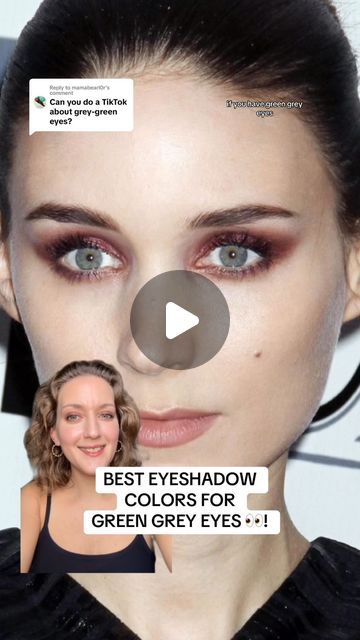 Mallory Osses on Instagram: "BEST EYESHADOW COLORS FOR GREEN GREY EYES 👀! 

#makeuptutorials #eyeshadow" Eyeshadow Grey Eyes, How To Make Grey Eyes Pop, Grey Eye Makeup Looks, Eye Makeup For Gray Eyes, Eye Makeup For Grey Eyes, Gray Eyes Makeup, Eyeshadow For Grey Eyes, Dark Green Makeup Looks, Makeup For Gray Eyes