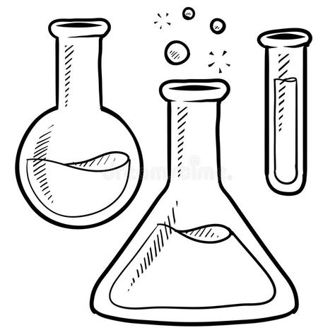 Lab equipment sketch. Doodle style science laboratory beakers and test tubes ill , #AD, #science, #style, #beakers, #laboratory, #equipment #ad Science Center Preschool, Science Drawing, Chemistry Classroom, Science Equipment, Vintage Science, Science Tools, Science Party, Arabic Lessons, Mad Science