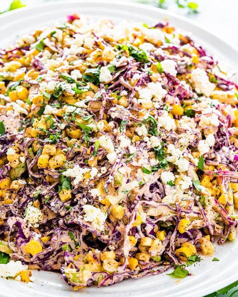 Corn Slaw, Creamy Slaw, Mexican Slaw, Corn Mexican, Street Corn Recipe, Charred Corn, Mexican Street Corn Salad, Corn Salad Recipes, Slaw Recipe