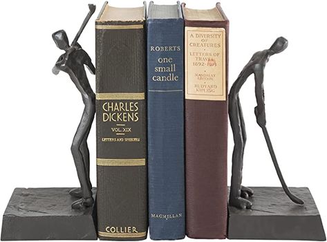 Library Bookshelves, Golf Decor, Decorative Bookends, Desk Gifts, Golf Gifts For Men, Gifts For Golfers, Small Candles, Hole In One, Golf Gifts