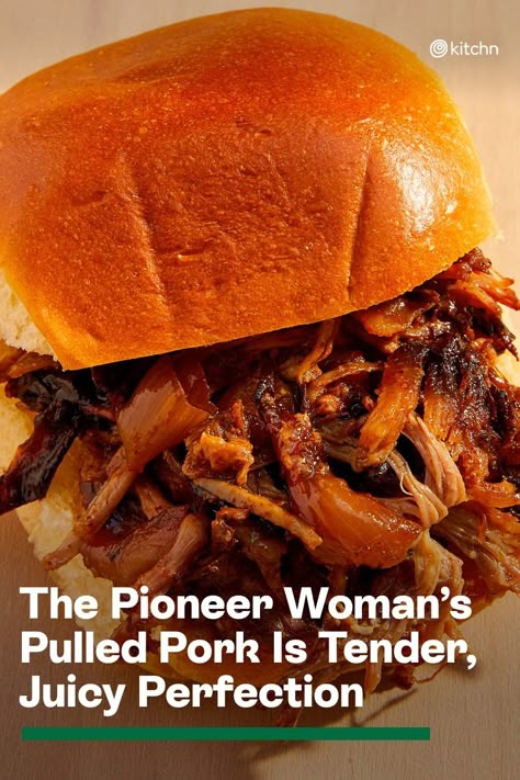 Pulled Pork Seasoning Recipes, Pulled Pork Loin, Pioneer Woman Pork Roast, Pioneer Woman Pulled Pork Recipe, Recipes For Pulled Pork, What Goes With Pulled Pork Sandwiches, Pull Pork Recipes, Pulled Pork Crock Pot Recipes Pioneer Woman, Ina Garten Pulled Pork Recipe