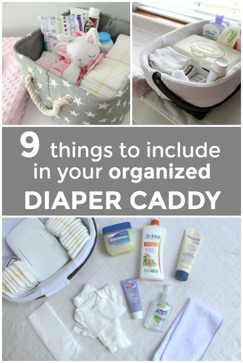 Diaper caddy organization: Create several organized diaper changing stations throughout your home to make newborn diaper changes postpartum a cinch. #diapercaddy #diaperchangingstation Diaper Station, Taking Care Of Baby, Diaper Changing Station, Baby Room Organization, Diaper Caddy, Baby Life Hacks, Baby Sleep Problems, Organized Mom, Changing Station