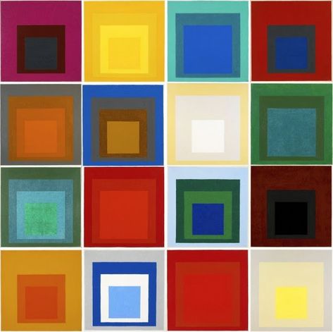 Life In Color: The Art of Seeing : Josef Albers and Relative Color Josef Albers Color, Colour Studies, Joseph Albers, Paint Program, Anni Albers, Josef Albers, Colour Field, Color Studies, The Square