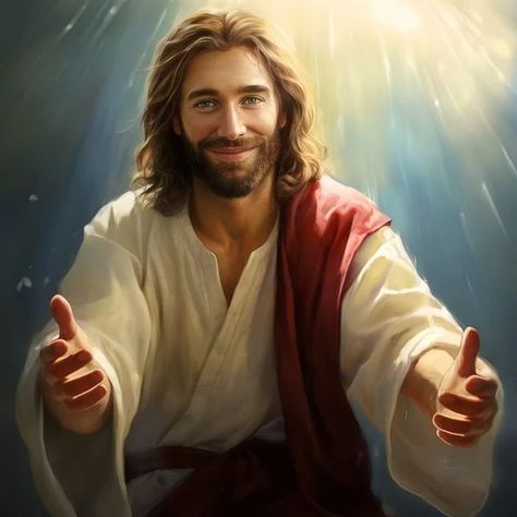 Real Image Of Jesus, Jesus Laughing, Jesus Smiling, Jesus Drawings, Jesus Christ Painting, Jesus Artwork, Jesus Christ Artwork, Pictures Of Christ, Jesus And Mary Pictures