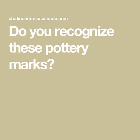 Do you recognize these pottery marks? David Lambert, Technical Schools, Emily Carr, Pottery Supplies, Pottery Marks, House Supplies, Prince Edward Island, Porcelain Pottery, Ceramic Artists