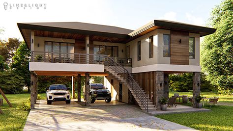 Elevated Houses, Elevated House Design, Stilt House Plans, Filipino House, Elevated House, Philippines House Design, Tropical House Design, Thai House, Beach House Exterior