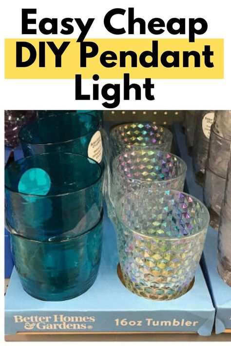 cheap pendant light Diy Pendant Lamp Shade Ideas, Diy Kitchen Pendant Lights, Pendant Shade Diy, Diy Glass Light Shade, Diy Hanging Pendant Light Shade, Pendant Light Redo Diy, Diy Kitchen Light Fixtures, Diy Lamp Shade Pendant Lights, Diy Hanging Light Shade