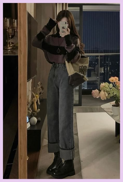 Korean Outfit Inspo Casual, Korean Outfit Ideas Street Styles, Outfit Coreen, Kpop Winter Fashion, Korean Street Wear Women, Tall Fashion For Women, Korean Outfits Street Styles, Korean Casual Outfits Street Styles, Winter Korean Outfits