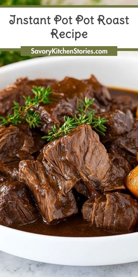 Enjoy a delicious Instant Pot Pot Roast Recipe that guarantees juicy, melt-in-your-mouth results every time. This simple Instapot recipe combines tender meat, aromatic spices, and fresh vegetables for an unforgettable meal. Perfect for gatherings or cozy nights at home, it’s a staple in every Instapot recipe lineup. Instapot Beef Chuck Pot Roast, Beef In Instant Pot Recipes, How To Cook Roast In Instant Pot, Beef Chuck Roast Instapot, Instant Pot Pot Roast Recipes, Instant Pot English Roast Recipes, Instant Pot Roast Beef Sandwiches, Instapot Roast Beef Easy, Roast Beef Instapot Recipes