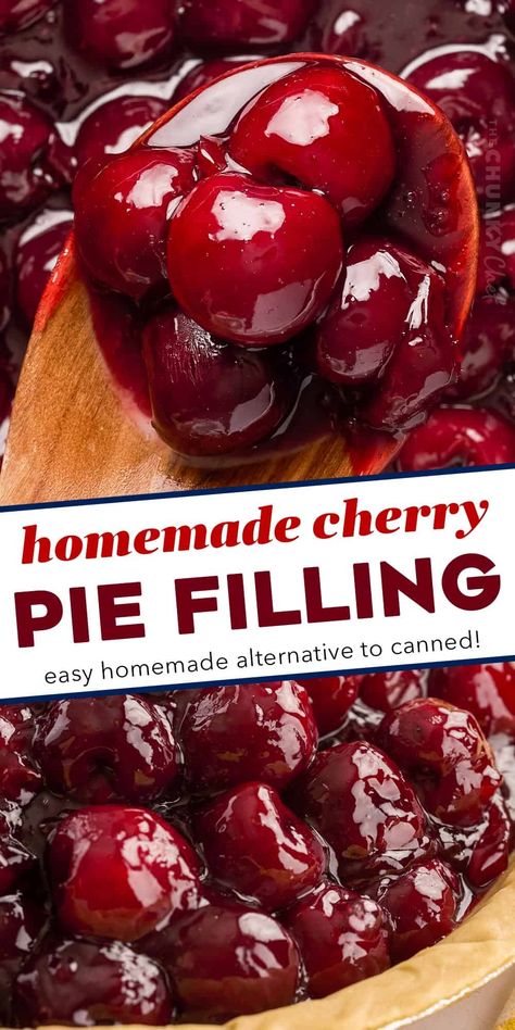 Homemade cherry pie filling is easy to make using sweet and juicy fresh cherries and simple everyday ingredients. Not only is it great to use to make a cherry pie, but pie filling is perfect on top of a cheesecake, ice cream, or just to eat with a spoon! So much better than the canned stuff. Cherry Pie Filling Recipes Frozen, Dried Cherry Pie Filling Recipes, Cherry Pie Filling Recipes Using Frozen Cherries, Cherry Pie Fresh Cherries, Homemade Cherry Pie Filling Fresh, Cherry Pie Filling Recipes Homemade, Frozen Cherry Pie Filling, Cherry Pie Filling From Frozen Cherries, Fresh Cherry Pie Filling Recipes