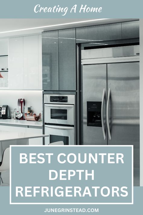 Best Counter Depth Refrigerator, stainless steel refrigerator, flush fit Counter Depth Refrigerator Vs Regular In Kitchen, Kitchen Refrigerator Counter Depth, Best Counter Depth Refrigerator, Counter Depth French Door Refrigerator, Diy Kitchens, Kitchen Cabinets Diy, Counter Depth Refrigerator, Counter Depth, Cabinets Diy