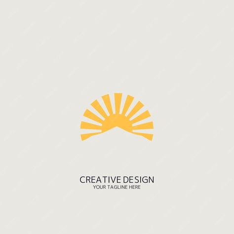 Premium Vector | Sun logo vector Sun Logo Graphics, Sun Symbol Design, Minimalist Sun Logo, Sun Illustration Vintage, Sun Logo Design Ideas, Sunlight Logo, Sun Logos, Sun Graphic Design, Rising Sun Logo