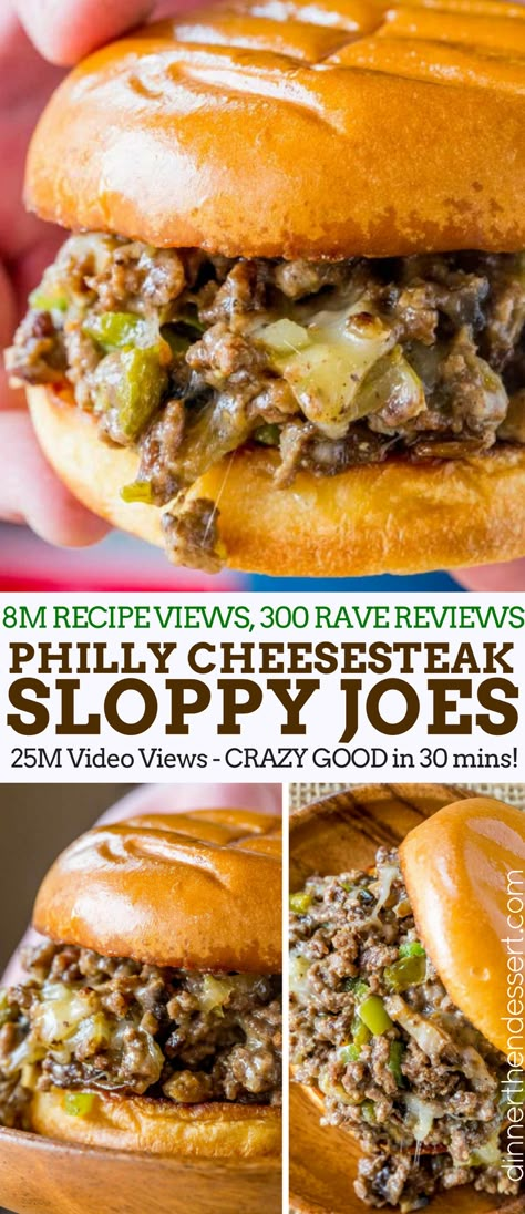 We make these Philly Cheese Steak Sloppy Joes ALL THE TIME! Sloppy Joes Dinner, Philly Cheese Steak Sloppy Joes, Cheese Steak Sloppy Joes, Philly Cheesesteak Sloppy Joes, Steak Sandwiches, Cheesesteak Recipe, Cheese Steak Sandwich, Sloppy Joes Recipe, Beef Ground