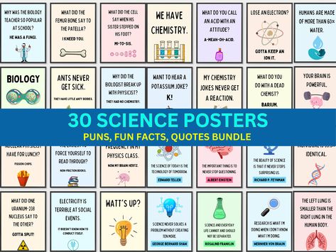 Gift Bulletin Board, Biology Prints, Science Classroom Posters, Biology Posters, Classroom Decor Science, Physics Poster, Posters Science, Science Wall Art, Science Classroom Decor