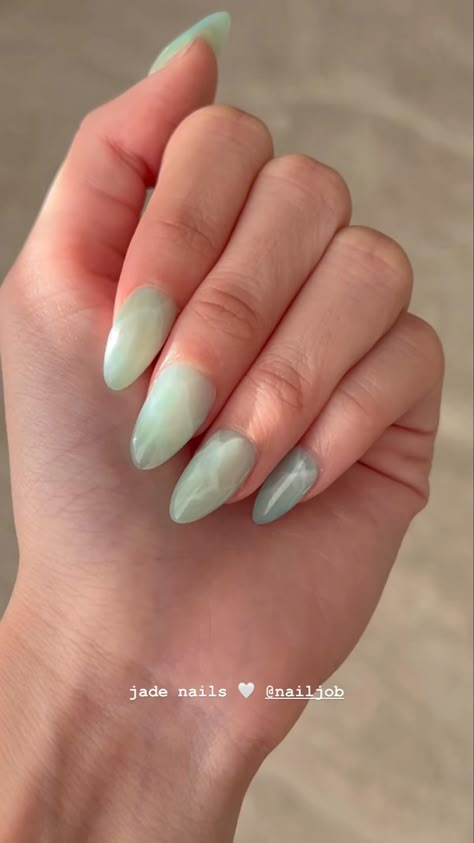 Jade Nails, Water Color Nails, Nails Today, Grunge Nails, Glamorous Nails, Almond Acrylic Nails, Soft Nails, Jelly Nails, New Nail Art