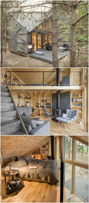 Cabin Decorating, River Cabin, Tiny House Inspiration, Private Home, Tiny Cabin, Tiny House Movement, A Cabin, A Frame House, Tiny House Cabin