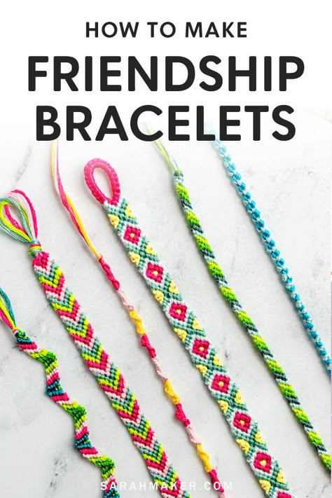 How To Make Diy Friendship Bracelets, Bracelets Diy Pattern, Making Friendship Bracelets Tutorials, Friendship Bracelet With Beads Diy, Thread Friendship Bracelets Tutorials, Easy Bracelet Designs, How To Friendship Bracelets Tutorials, Easy Diy Friendship Bracelets, Embroidery Floss Bracelets Tutorial Easy