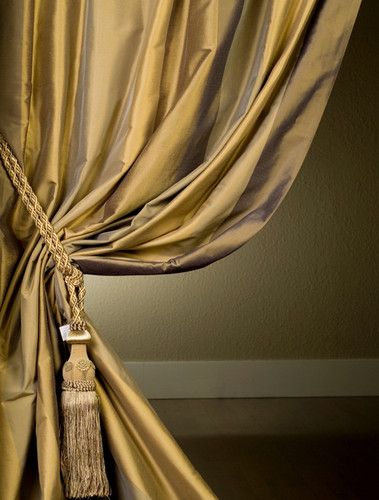 Silk Draperies Extra Long Curtains, Silk Drapes, Half Price Drapes, Dining Room Curtains, Plain Curtains, Silk Dupioni, Gold Curtains, Silk Curtains, Striped Curtains